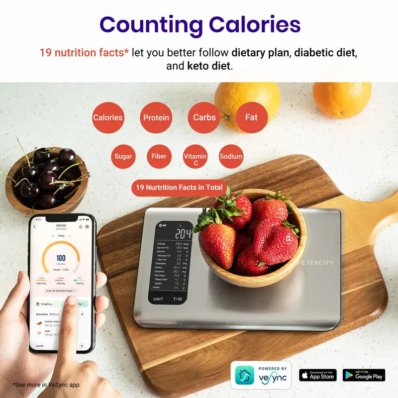 Etekcity Food Nutrition Scale, Digital Grams 