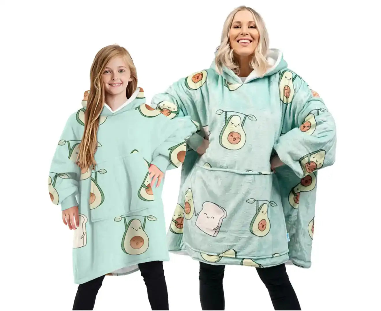 Oversized Soft Pullover Hoodie Warm Fleece Plush Blanket Winter Sweatshirt - Avocado