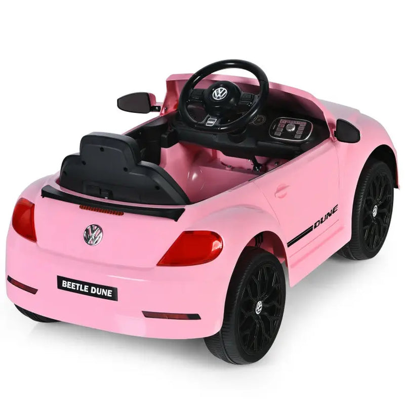 Costway-Volkswagen Beetle Kids Electric Ride on Car with Remote Control