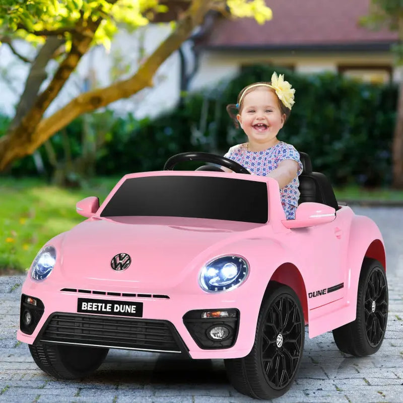 Costway-Volkswagen Beetle Kids Electric Ride on Car with Remote Control