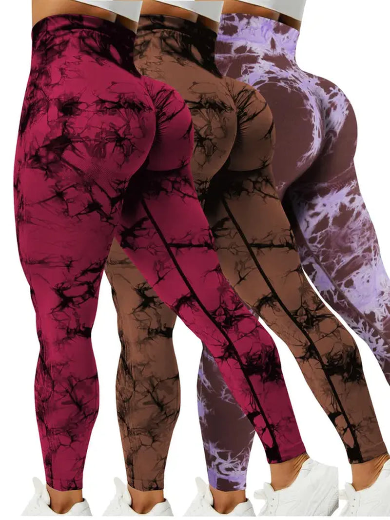 Women'S Tie Dye Print High Waist Sports Leggings