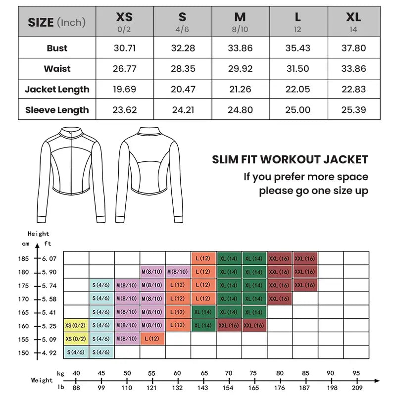 GYM RAINBOW Womens Zip up Workout Jakcets Lightweight Slim Fit 