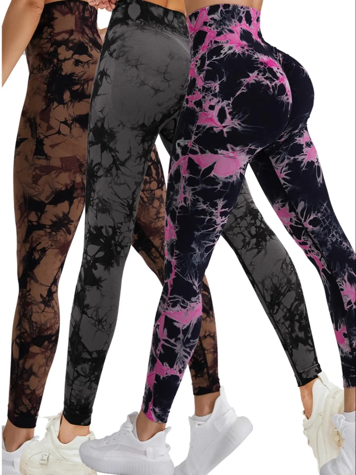 Women'S Tie Dye Print High Waist Sports Leggings