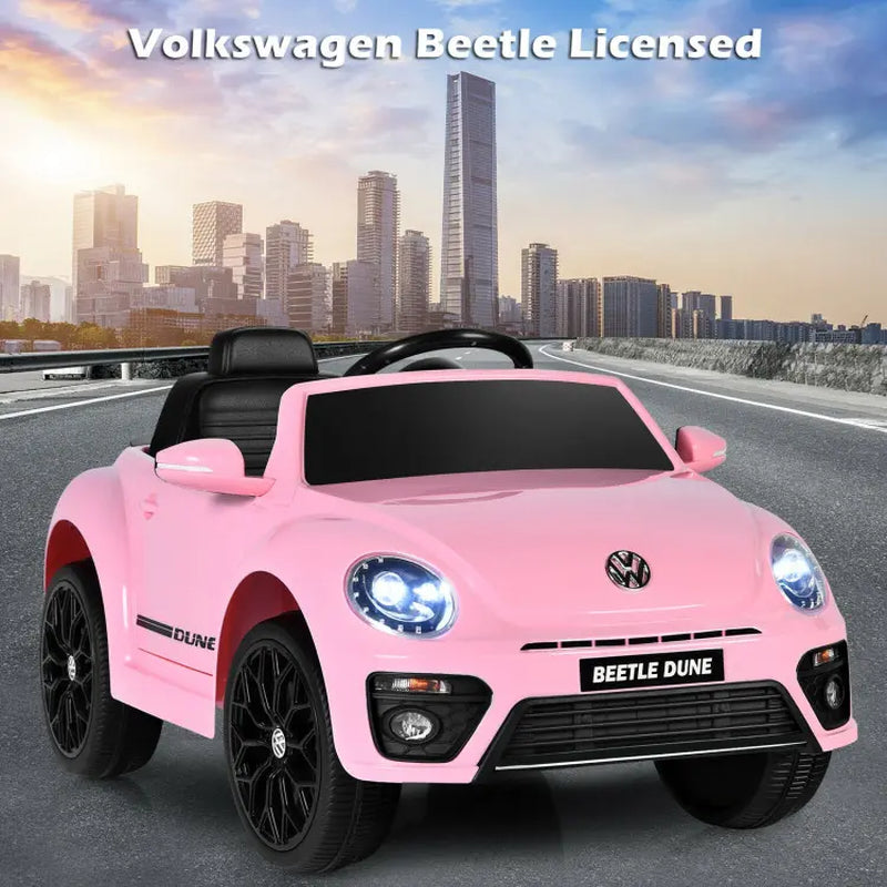 Costway-Volkswagen Beetle Kids Electric Ride on Car with Remote Control